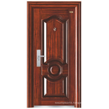 Walnut Colour Deep Embossing Steel Security Door